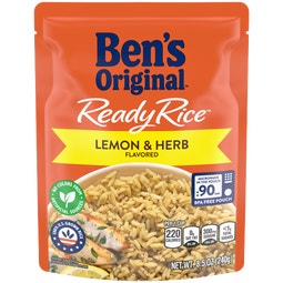 10054800426093| BEN's ORIGINAL Ready Rice Lemon and Herb Flavored Rice, Easy Dinner Side, 8.8 OZ Pouch (Pack of 12) | Ben's Original | Ready Rice | TDU image