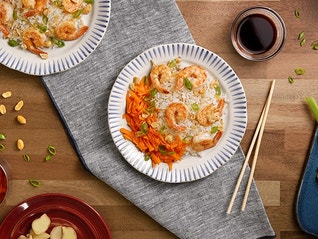 Ponzu glazed shrimp and jasmine herb rice